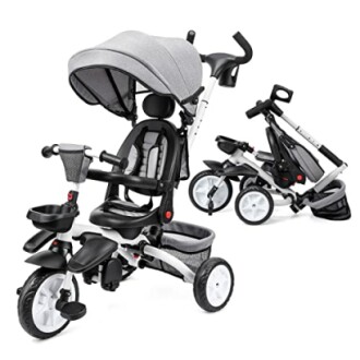 Babevy Baby Tricycle Review - 7-in-1 Folding Toddler Bike for 1-5 Year Olds